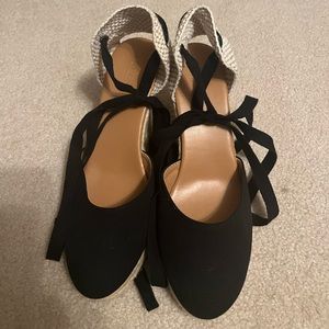 J Crew Lace Up Wedge Espadrille, size 9